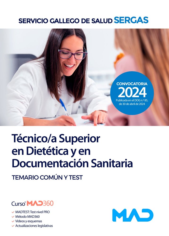 TECNICO/A SUPERIOR DIETETICA Y DOCUMENTACION SANITARIA TEMAR | portada del libro