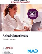 Administrativo/a del Ayuntamiento de Rivas Vaciamadrid. Test del temario, de Varios autores | portada del libro