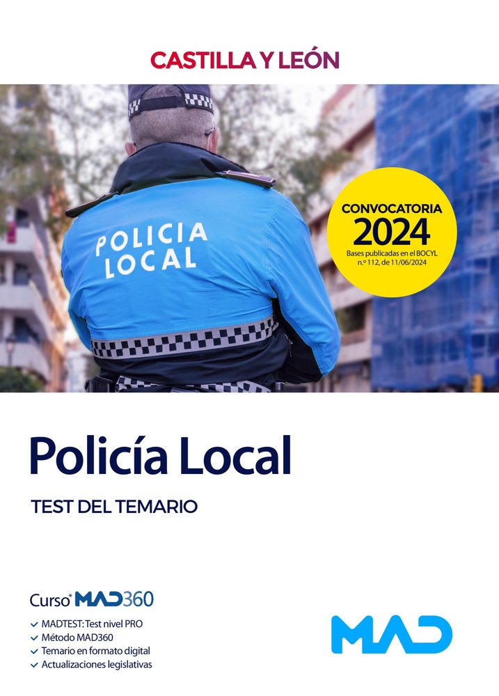 TEST POLICIA LOCAL CASTILLA Y LEON 2024 | portada del libro