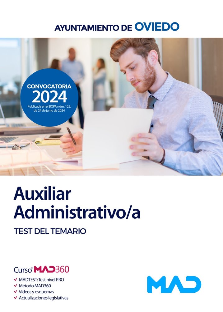 Test del Temario. Auxiliar Administrativo Ayuntamiento de Oviedo | portada del libro