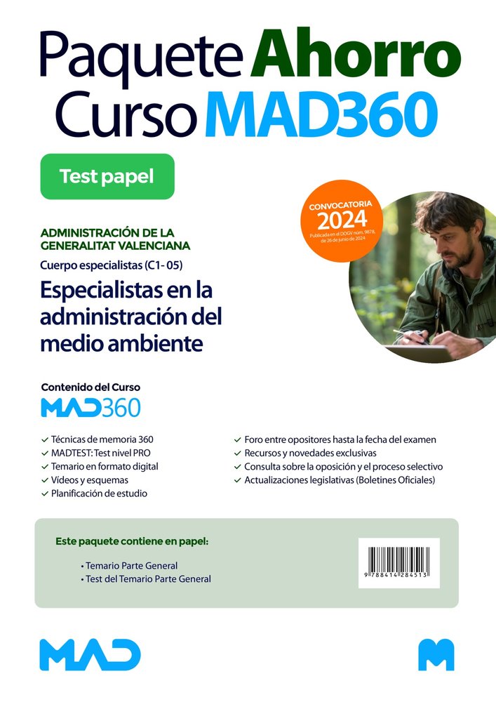 OPOSICIONES CUERPO ESPECIALISTAS EN LA ADMINISTRACION DEL MEDIO AMBIENTE (C1-05), de CERVERA SANCHEZ | portada del libro