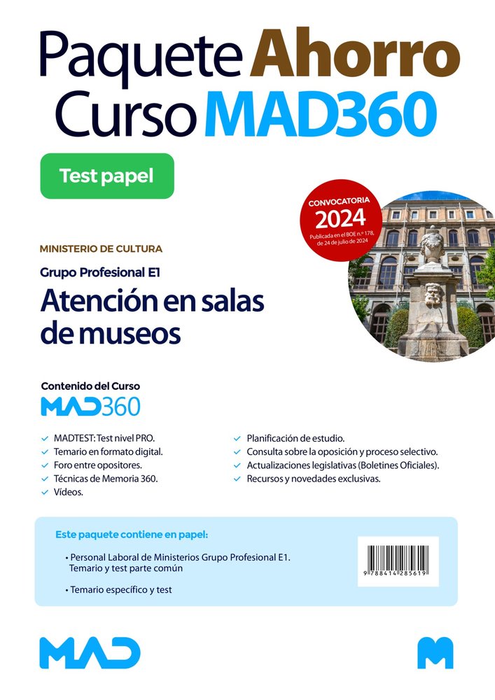 ATENCION EN SALAS DE MUSEOS (GRUPO PROFESIONAL E1) DEL MINISTERIO DE CULTURA. TE, de GARCIA FERNANDEZ | portada del libro