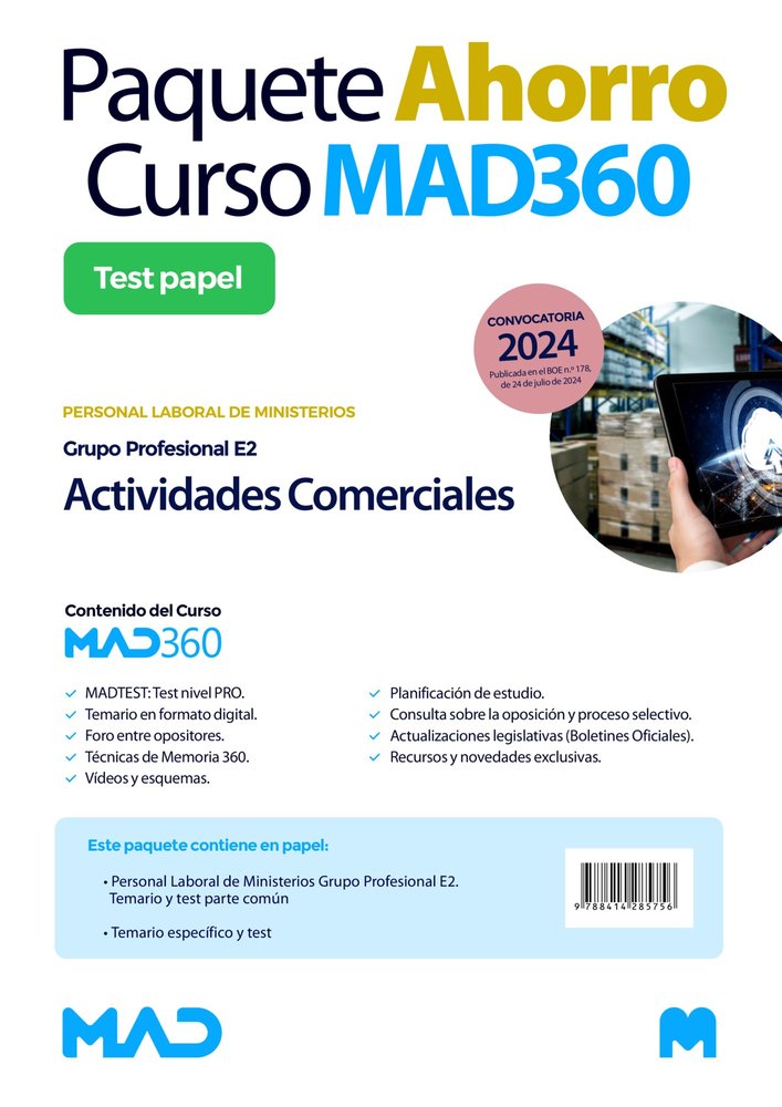 PAQUETE AHORRO DE LIBROS Y CURSO MAD360. ACTIVIDADES COMERCIALES (GRUPO PROFESIO, de SERRANO BARCENA | portada del libro