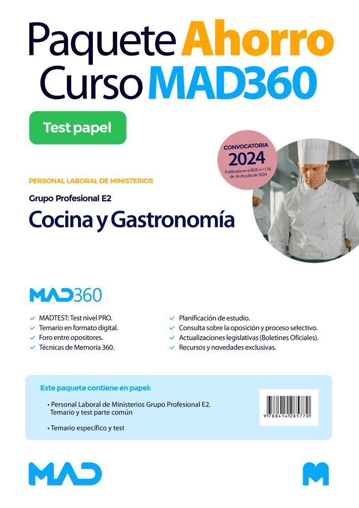 PAQUETE AHORRO DE LIBROS Y CURSO MAD360. COCINA Y GASTRONOMIA (GRUPO PROFESIONAL, de AREA GOMEZ | portada del libro
