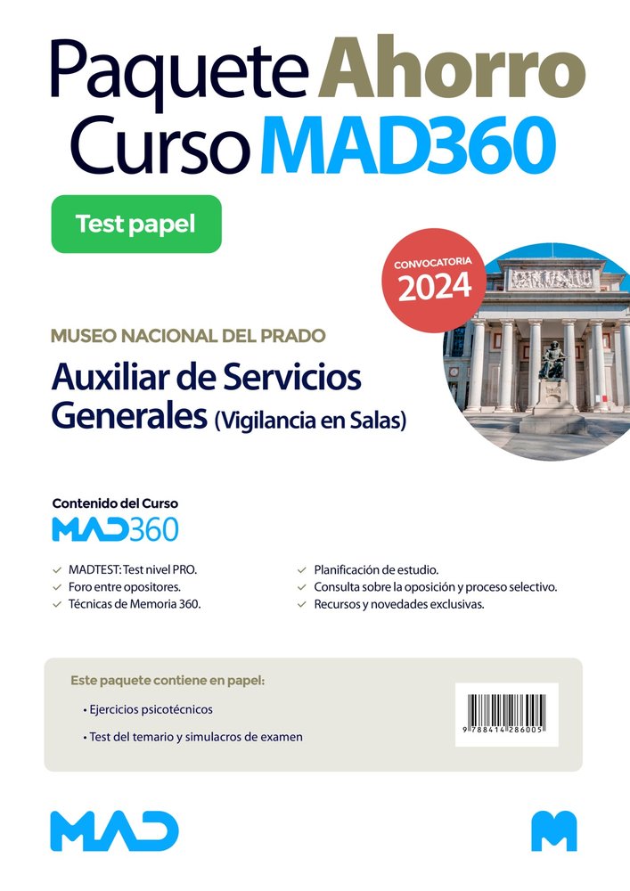 OPOSICIONES AUXILIAR DE SERVICIOS GENERALES (VIGILANCIA EN SALAS) DEL MUSEO NACI, de GARCIA FERNANDEZ | portada del libro