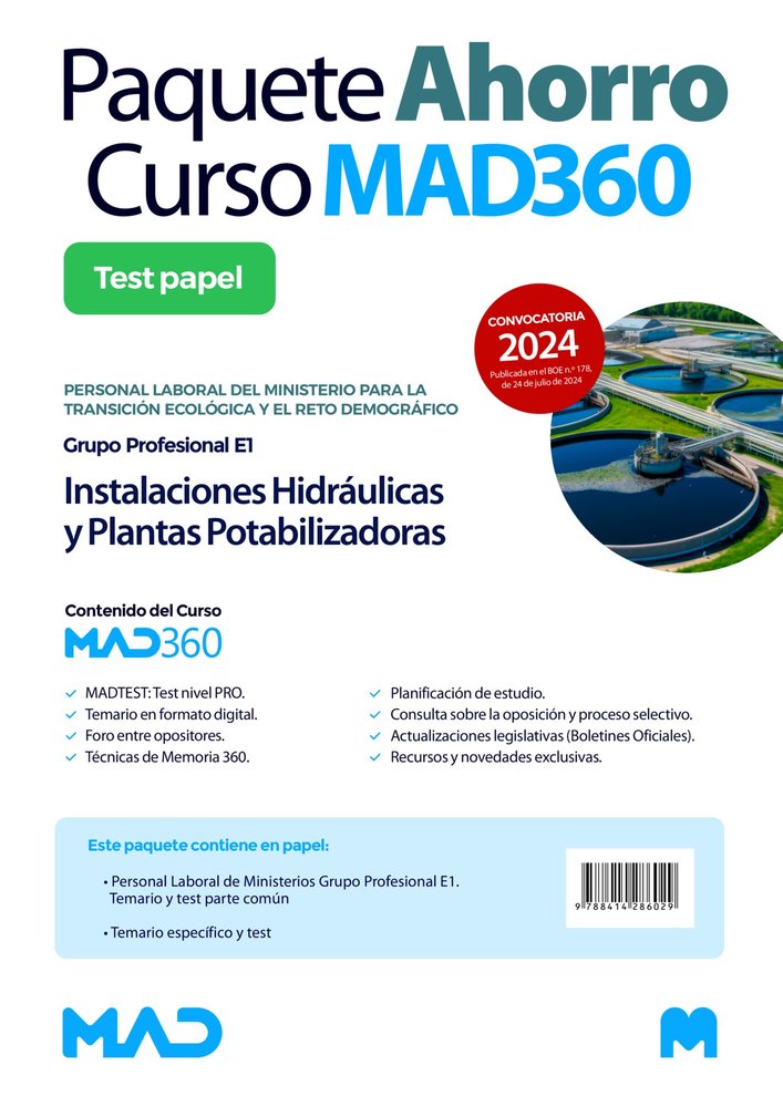 OPOSICIONES INSTALACIONES HIDRAULICAS Y PLANTAS POTABILIZADORAS (GRUPO E1). PAQU, de COSTA PEREZ | portada del libro