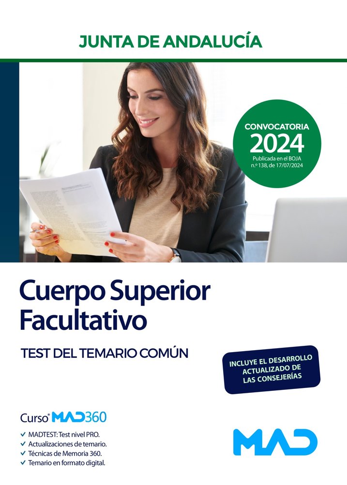 CUERPO SUPERIOR FACULTATIVO TEST TEMARIO COMUN JUNTA ANDALU | portada del libro