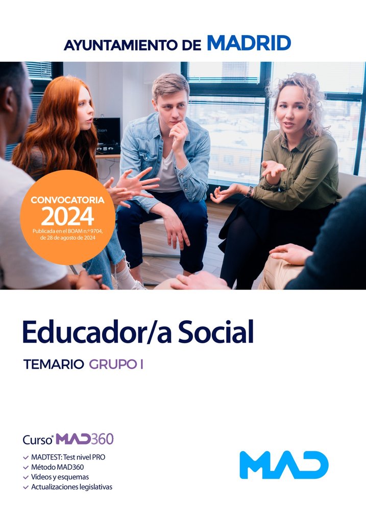 EDUCADOR SOCIAL AYUNTAMIENTO DE MADRID TEMARIO GRUPO I | portada del libro