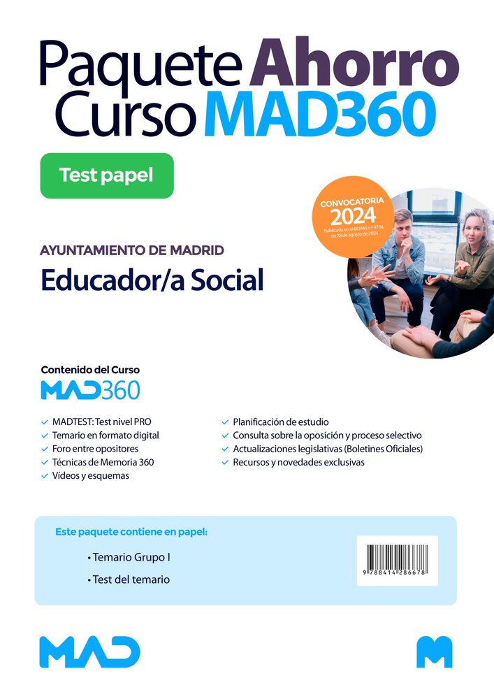 LIBRERIA: OPOSICIONES EDUCADOR/A SOCIAL DEL AYUNTAMIENTO DE MADRID. PAQUETE AHOR, de GARCIA FERNANDEZ | portada del libro