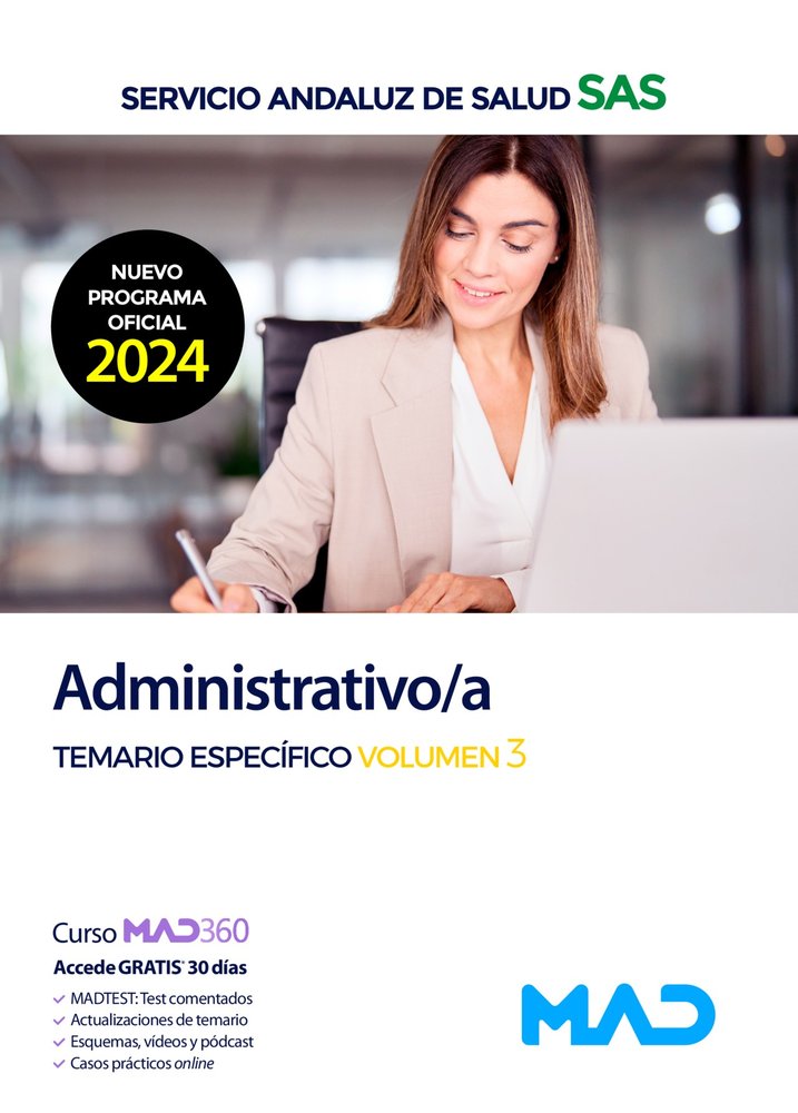 ADMINISTRATIVO TEMARIO ESPECIFICO VOL 03 SAS 2024, de Varios autores | portada del libro