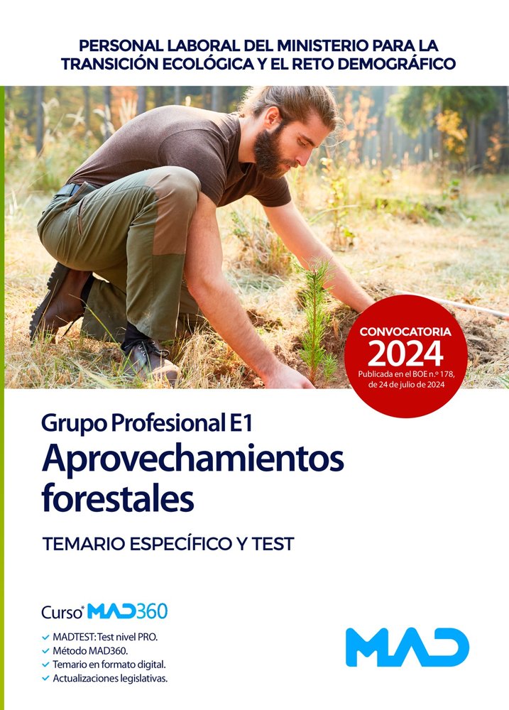 024 TEMARIO APROVECHAMIENTOS FORESTALES GRUPO PROFESIONAL E1 | portada del libro