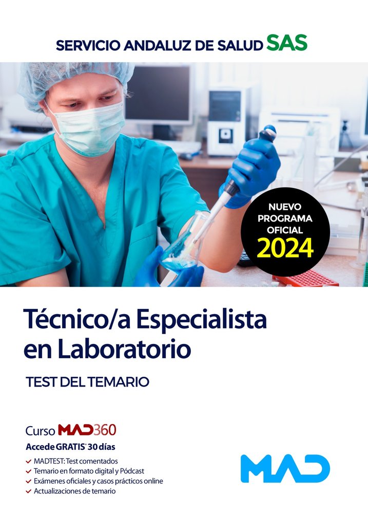 TECNICO/A ESPECIALISTA LABORATORIO TEST TEMARIO SERVICIO AN | portada del libro