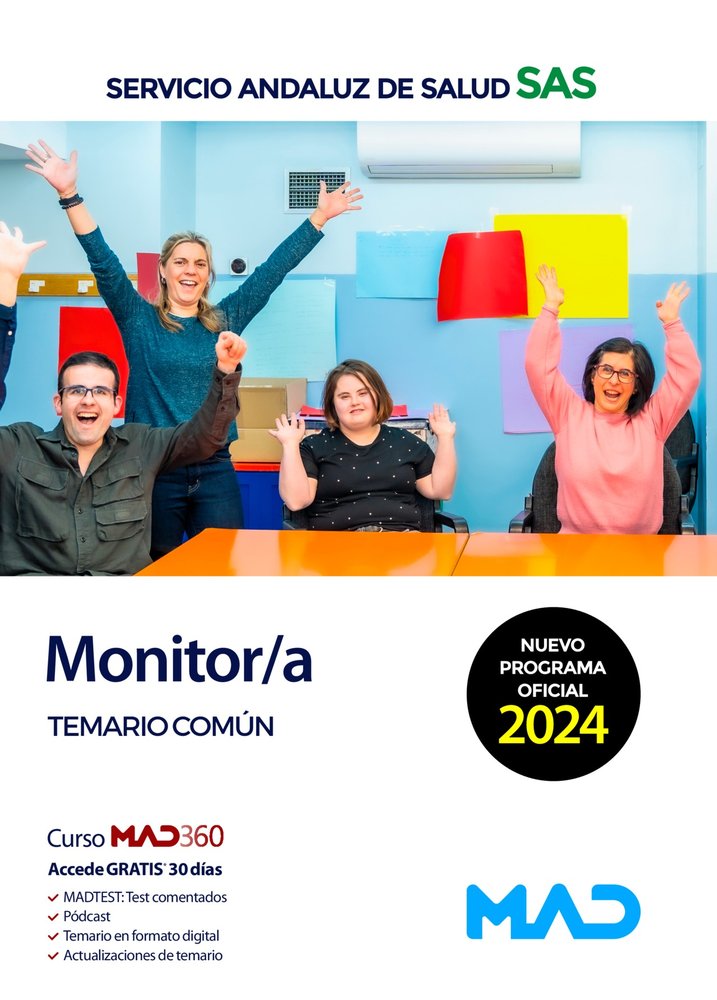MONITOR/A TEMARIO COMUN SERVICIO ANDALUZ DE SALUD SAS | portada del libro