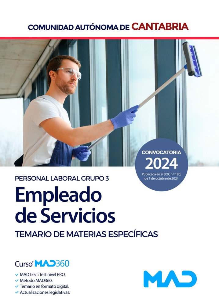 EMPLEADO SERVICIO CANTABRIA TEMARIO ESPECIFICO | portada del libro