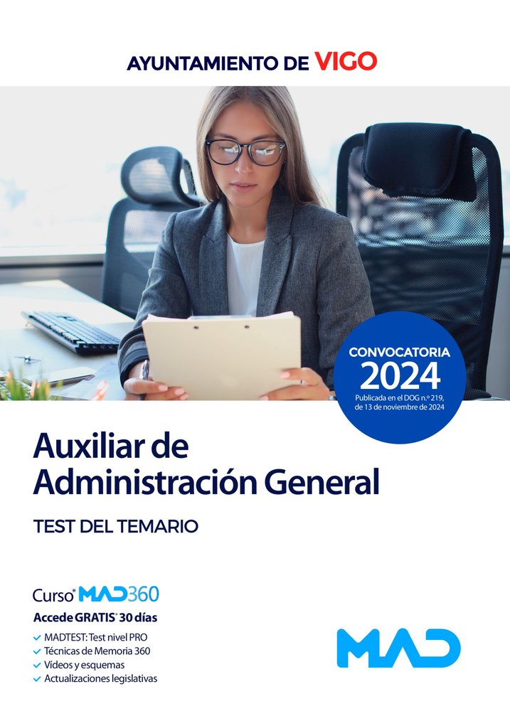 AUXILIAR DE ADMINISTRACION GENERAL AYUNTAMIENTO DE VIGO | portada del libro
