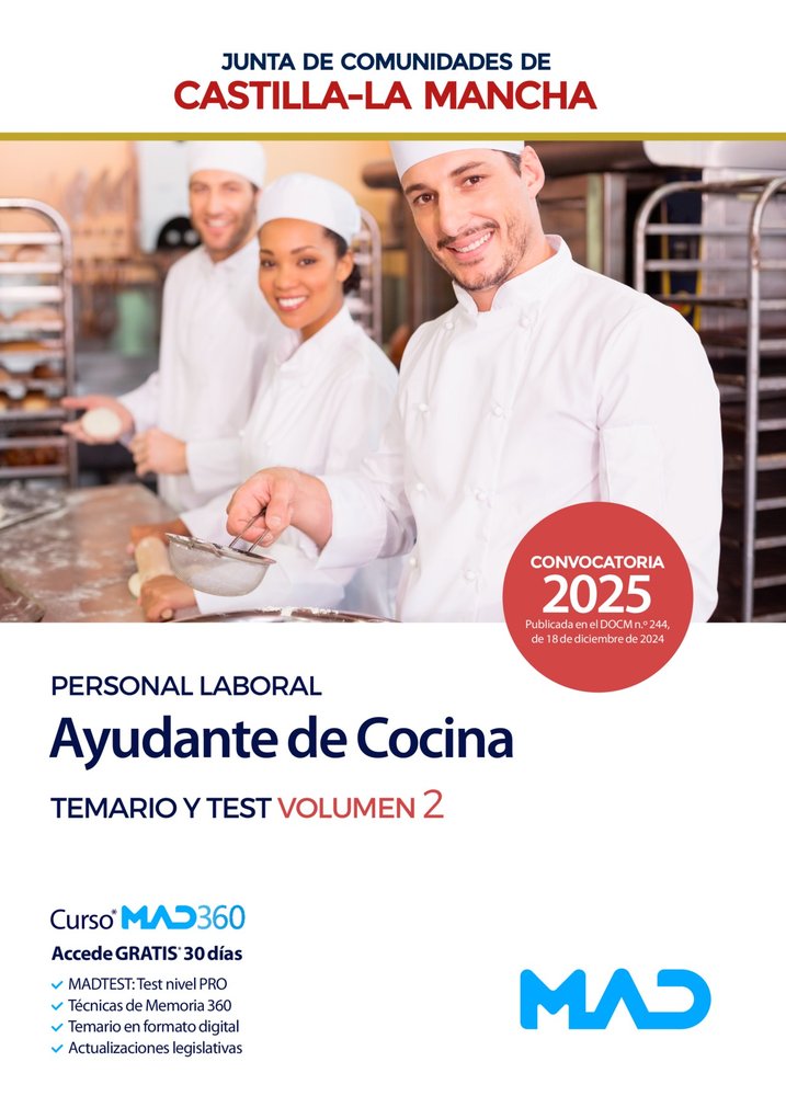 TEMARIO Y TEST AYUDANTE DE COCINA TEMARIO II | portada del libro