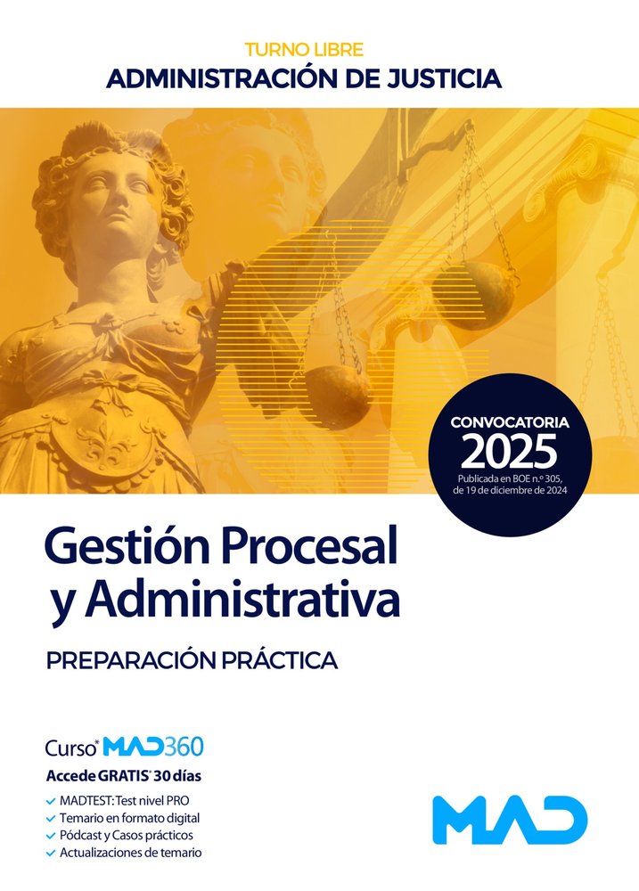 PREPARACION PRACTICA. CUERPO DE GESTION PROCESAL Y ADMINISTRATIVA (TURNO LIBRE), de VV.AA. | portada del libro