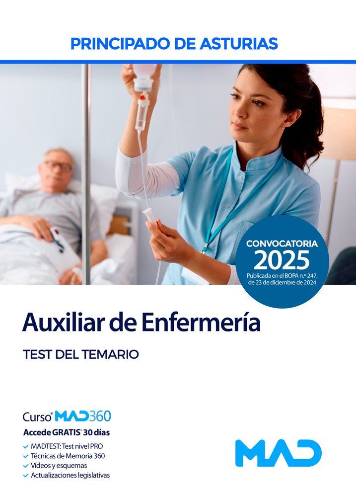 Auxiliar de enfermeria del SESPA. Test del tamario (2025) | portada del libro
