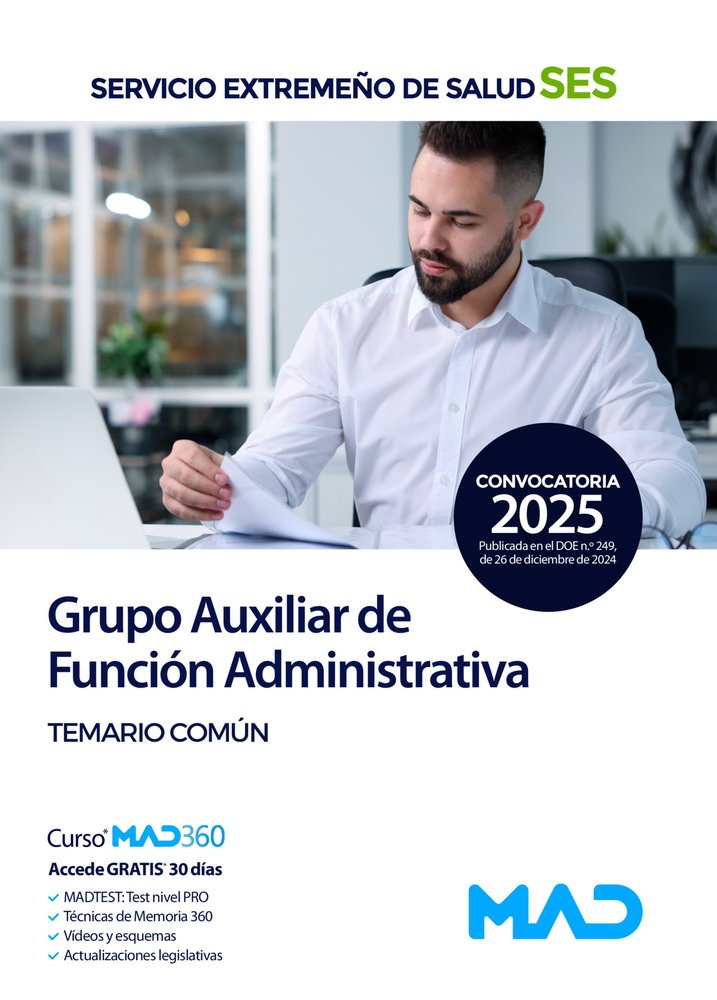 GRUPO AUXILIAR FUNCION ADMINISTRATIVA TEMARIO COMUN EXTREME | portada del libro