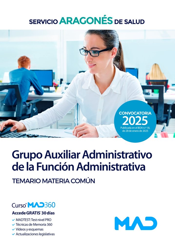 GRUPO AUXILIAR ADMINISTRATIVO DE LA FUNCION ADMINISTRATIVA SERVICIO ARAGONES DE, de VV.AA | portada del libro