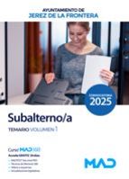 Subalterno/a temario 1 ayuntamiento jerez de la frontera, de Varios autores | portada del libro