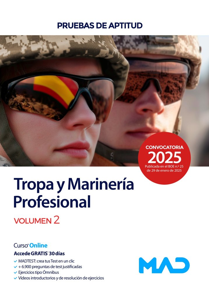 025 T2 PRUEBAS DE APTITUD TROPA Y MARINERIA PROFESIONAL | portada del libro