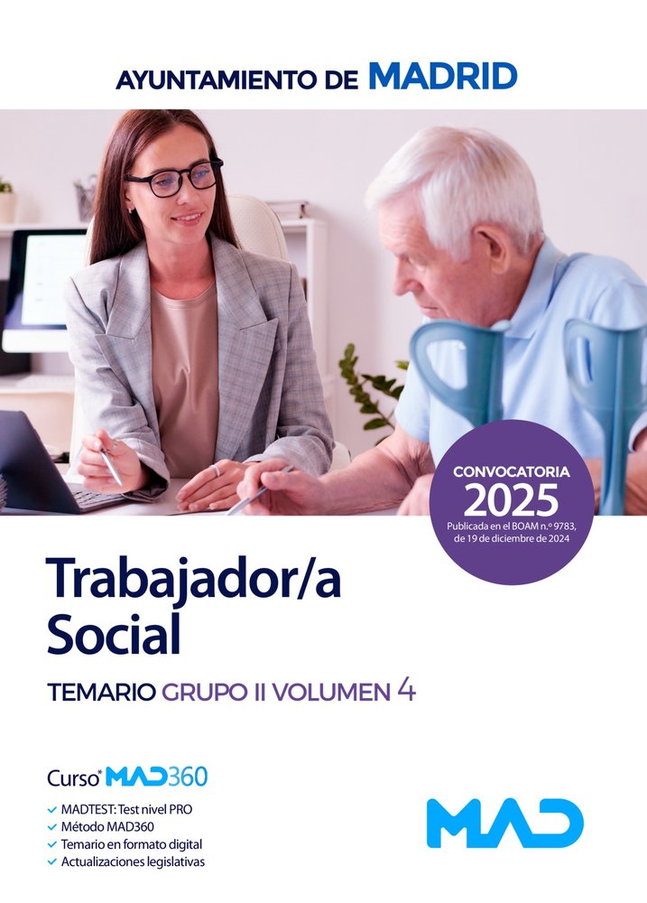 Trabajador/a Social del Ayuntamiento de Madrid. Temario Grupo II Volumen 4 | portada del libro