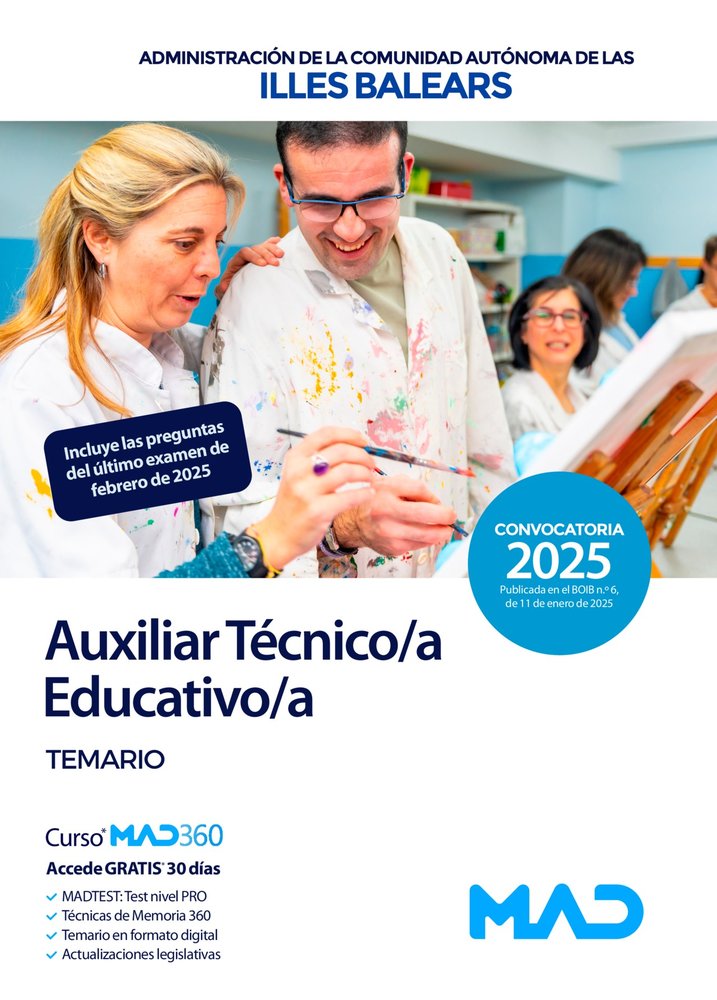 AUXILIAR TECNICO EDUCATIVO CAIB TEMARIO 2025 | portada del libro