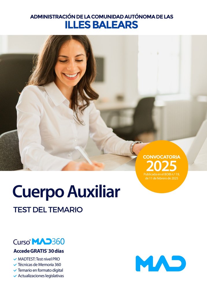 CAIB AUXILIAR TEST 2025 | portada del libro