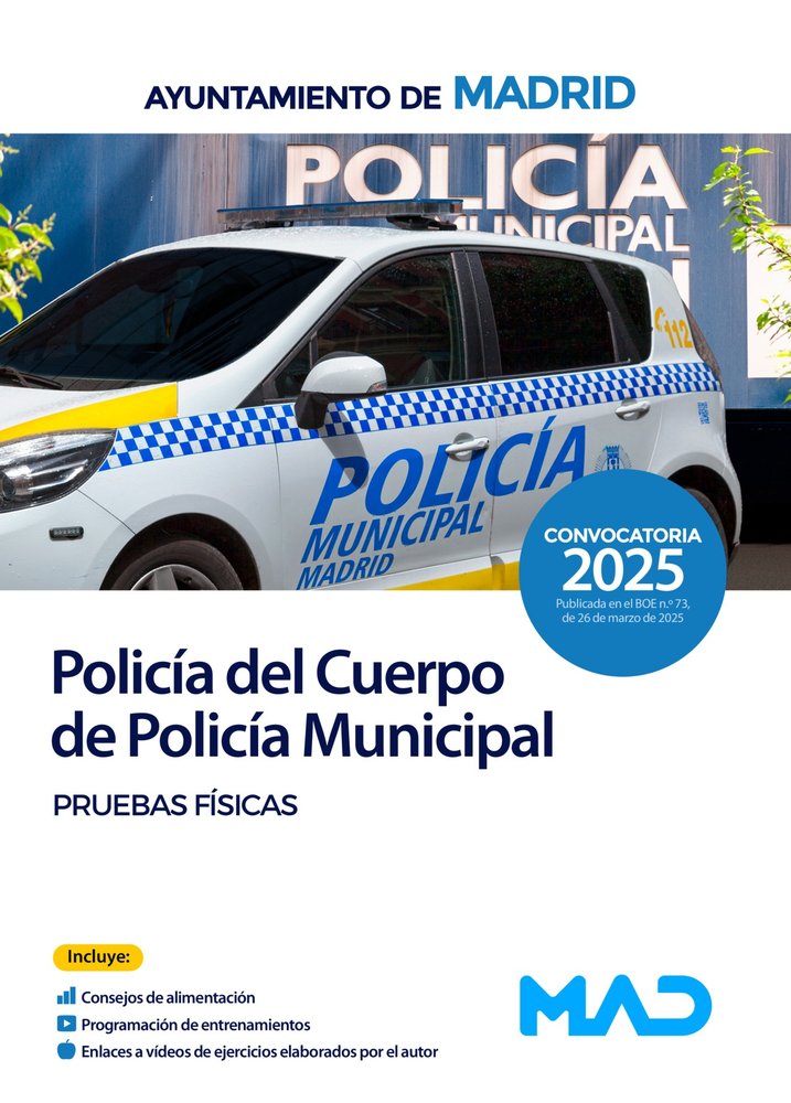 POLICIA DEL CUERPO DE POLICIA MUNICIPAL AYUNTAMIENTO MADRID. PRUEBAS FISICAS, de VV.AA | portada del libro