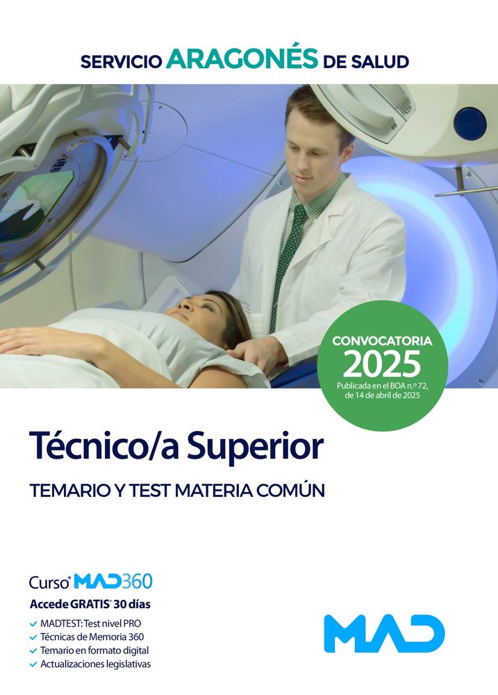TGECNICO SUPERIOR TEMARIO TEST MATERIA COMUN | portada del libro