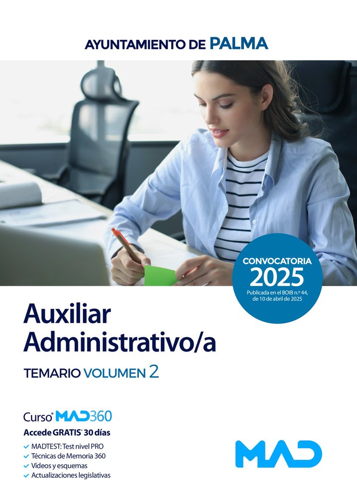 AYUNTAMIENTO PALMA AUX 2025 TEMARIO 2 | portada del libro