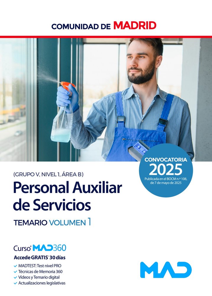 PERSONAL AUXILIAR DE SERVICIOS TEMARIO 1 | portada del libro