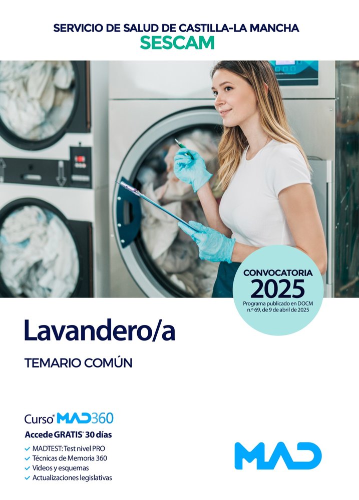 LAVANDERO/A TEMARIO COMUN SERVICIO SALUD CASTILLA-LA MANCHA | portada del libro