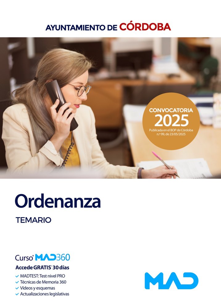 ORDENANZA TEMARIO AYUNTAMIENTO CORDOBA | portada del libro