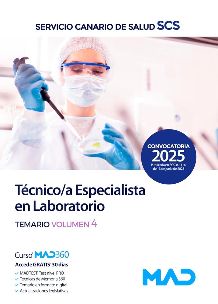 TECNICO/A ESPECIALISTA LABORATORIO TEMARIO 4 SERVICIO CANARI | portada del libro