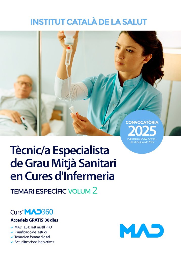 TECNIC/A ESPECIALISTA GRAU MITJA SANITARI CURES D INFERMERI | portada del libro