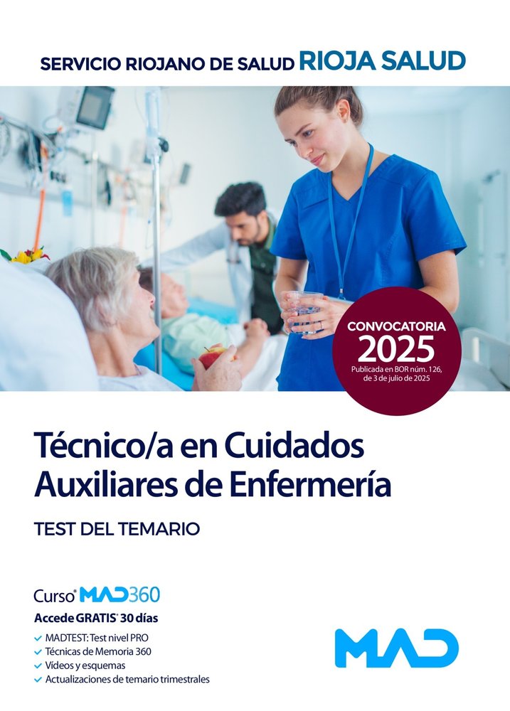 AUXILIAR ENFERMERIA TEST TEMARIO | portada del libro