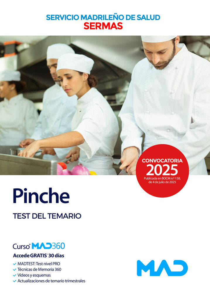 PINCHE DEL SERMAS TEST DEL TEMARIO, de VV.AA. | portada del libro