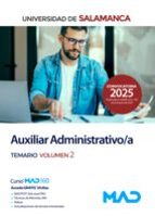AUXILIAR ADMINISTRATIVO/A TEMARIO 2 UNIVERSIDAD SALAMANCA, de Varios autores | portada del libro