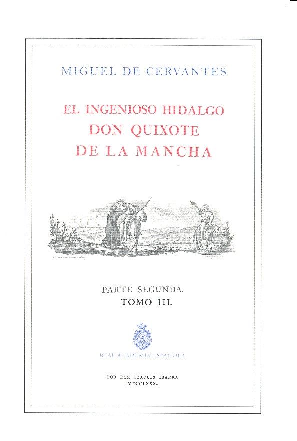 QUIJOTE DE LA RAE, EL. TOMO 3 (ED. DE IBARRA), de DE CERVANTES | portada del libro