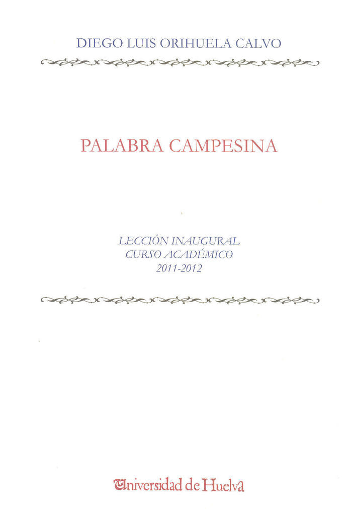 Palabra campesina, de Orihuela Calvo | portada del libro