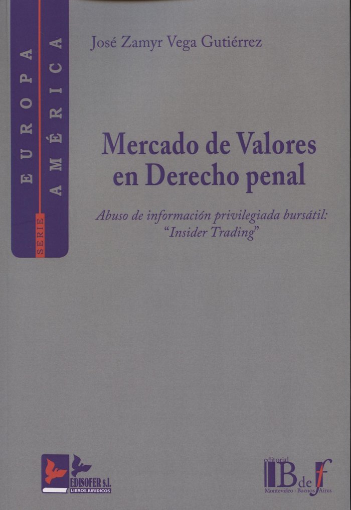 MERCADO DE VALORES EN DERECHO PENAL, de VEGA GUTIERREZ | portada del libro