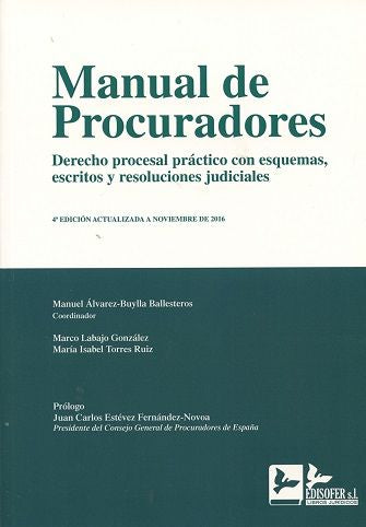 MANUAL DE PROCURADORES, de ALVAREZ-BUYLLA BALLESTEROS | portada del libro