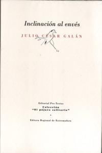 INCLINACIÓN AL ENVÉS, de Quesada Galán | portada del libro