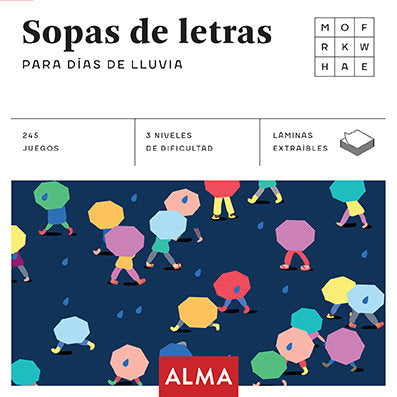 Sopa de letras para días de lluvia, de Anders Producciones | portada del libro