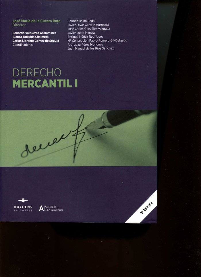 Derecho Mercantil I, de de la Cuesta Rute | portada del libro
