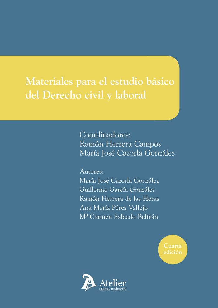Materiales para el estudio básico del Derecho civil y laboral, de Herrera Campos | portada del libro