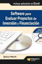 SOFTWARE PARA EVALUAR PROYECTOS DE INVERSIÓN Y FINANCIACIÓN, de QUICO MARIN | portada del libro