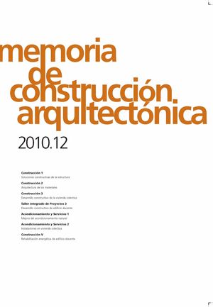 MEMORIA DE CONSTRUCCION ARQUITECTONICA 2010.12, de Varios autores | portada del libro